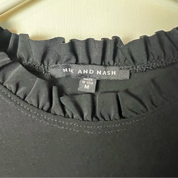 Nick & Nash - Black Tank Sheath Dress with Ruffle Collar - Sz. M - Picture 3 of 6